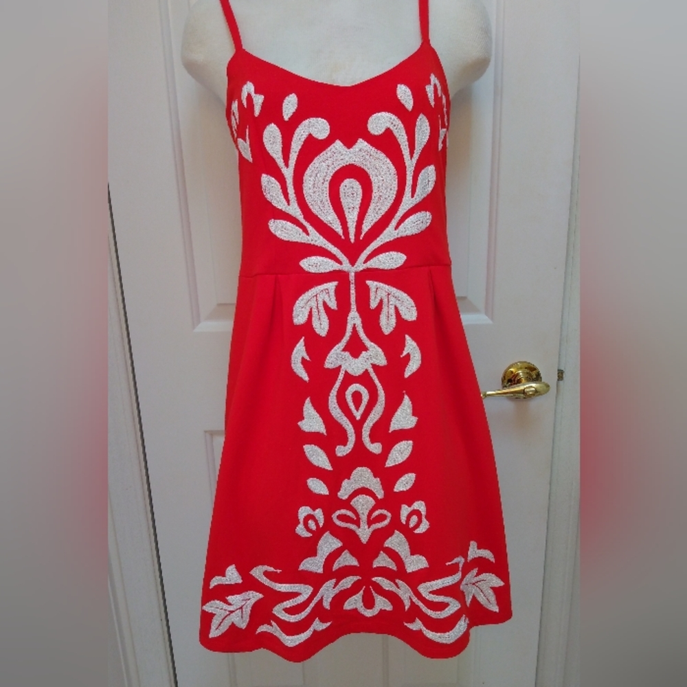 Adorable red and white INC sundress